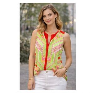 Hale Bob Neon Rich‎ Sleeveless Tunic Top Size S